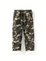 Girls Street Camouflage Cargo Pocket Denim Trousers