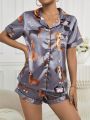 Women's Pajama Set With Dog Pattern