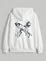 SHEIN X C MAREE Women's Hooded Sweatshirt With Marble Print