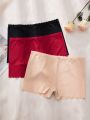 Women's Solid Color Boyshorts With Scallop Hem (3pcs/set)