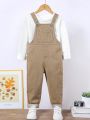 Boys' Vintage College Style Loose Comfortable Denim Overalls