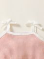 Baby Girl Contrast Piping Cami Top & Bow Front Shorts