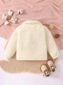 Girls' Street Style Cool Plush Collar Jacket, Suitable For Winter