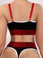 SHEIN Women's Letter Pattern Contrast Color Underwear Set