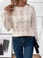 Women's Hollow Knitted Drop Shoulder Sweater