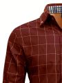 Manfinity Men's Plaid Long Sleeve Shirt