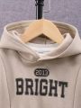 SHEIN 3pcs/set Baby Boys' Solid Color Long Sleeve Top With Hooded Sleeveless Sweatshirt And Jogger Pants