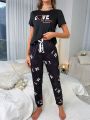 Heart & Letter Graphic PJ Set