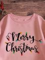 Christmas Print Thermal Lined Sweatshirt