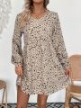 Random Small Floral Printed Long Sleeve Dress