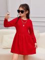 SHEIN Tween Girl Solid Sweater Dress