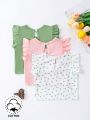 SHEIN Baby Girl'S Knitted 3pcs Sets, Elegant, Romantic And Cute, Suitable For Daily Casual Wear, Outdoor, Parties And Holidays, Spring And Summer