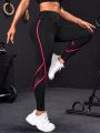 Contrast Mesh Insert Sports Leggings