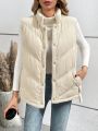 SHEIN Frenchy Women's Corduroy Solid Color Padded Vest