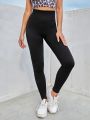 Yoga Basic Yoga Leggings Seamless High Stretch Tummy Control Sports Tights