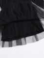 Baby Girls' Black Mesh Patchwork Dress