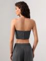 TSS Solid Asymmetrical Hem Tube Top