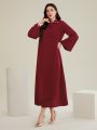 SHEIN Modely Button-decorated Bell Sleeve Dress