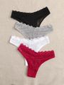 4pack Contrast Lace Panty