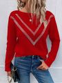 SHEIN LUNE Sweater With Rhinestone Detailing