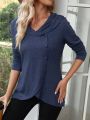 EMERY ROSE Women's Long Sleeve Shirt With Drape Design