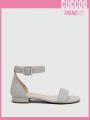 Everyday Collection Glamorous Silver Ankle Strap Sandals For Women, Glitter Buckle Decor Sandals