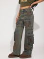 Luxe Cargo Detachable Wide Leg Jeans