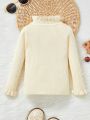 Baby Girls' Casual & Comfortable Ruffle Edge High Neck Sweater, Versatile