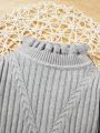 Baby Girls' Solid Color Ribbed Knit Sweater