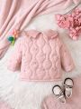 Baby Girls' Pink Embroidered Padded Jacket