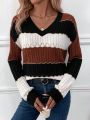 Women's Striped Color Block Sweater