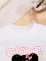 Baby Girls Figure & Letter Graphic Sweatshirt