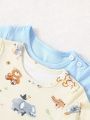 SHEIN 4pcs/set Baby Boys' Casual Cute Animal Print Outfits For Home And Daily Wear, Comfortable