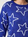 Plus Size Star Pattern Sweater