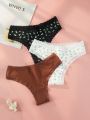 3pack Ditsy Floral Print Contrast Lace Panty