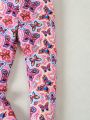 Young Girl Full Print Elastic Waist Leggings