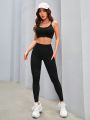 Yoga Basic Women's Solid Color Casual Sports Suit