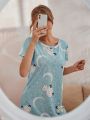 Moon & Cartoon Graphic Nightdress