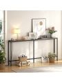 SUPERJARE 70 Inch Console Table with Power Outlets, Narrow Sofa Table, Entryway Table