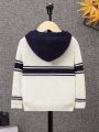 SHEIN Kids EVRYDAY Young Boy Striped Pattern Cable Knit Sweater