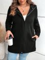 SHEIN CURVE+ Plus Zip Up Hooded Jacket