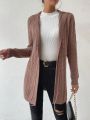 SHEIN Frenchy Women's Solid Color Hooded Cardigan