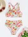 SHEIN Swim Vcay Floral Printed Bikini Swimwear Set