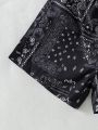 Baby Boy Paisley Pattern Printed Shirt And Shorts Set