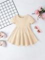SHEIN Baby Girl Casual Chic Short Sleeve Dress