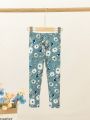 Young Girl Floral Print Leggings