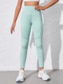 Big Girls' See-through Fabric High-rise Stretch Leggings Sports Wear