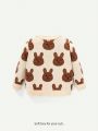 Cozy Cub Baby Girl Cartoon Pattern Sweater