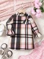 Little Girls' Ladylike Bowknot & Plaid Pattern Dress