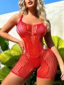 Hollow Out Fishnet Bodycon Romper